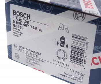 3 299 р. Колодки тормозные задние барабанные 4шт. BOSCH Mitsubishi Lancer 10 CY седан дорестайлинг (2007-2010)  с доставкой в г. Кемерово. Увеличить фотографию 4