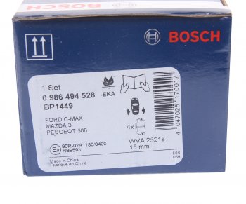 2 489 р. Колодки тормозные задние (4шт.) BOSCH Mazda 3/Axela BK дорестайлинг седан (2003-2006)  с доставкой в г. Кемерово. Увеличить фотографию 4