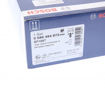 4 399 р. Колодки тормозные передние (4шт.) BOSCH Mercedes-Benz ML class W166 (2011-2015)  с доставкой в г. Кемерово. Увеличить фотографию 4