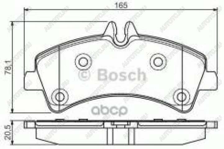 3 099 р. Колодки тормозные задние (4шт.) BOSCH Volkswagen Crafter 1 (2006-2017)  с доставкой в г. Кемерово