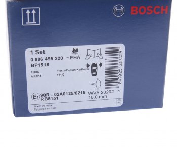 1 639 р. Колодки тормозные передние (4шт.) BOSCH Mazda 121 (1996-2003)  с доставкой в г. Кемерово. Увеличить фотографию 4