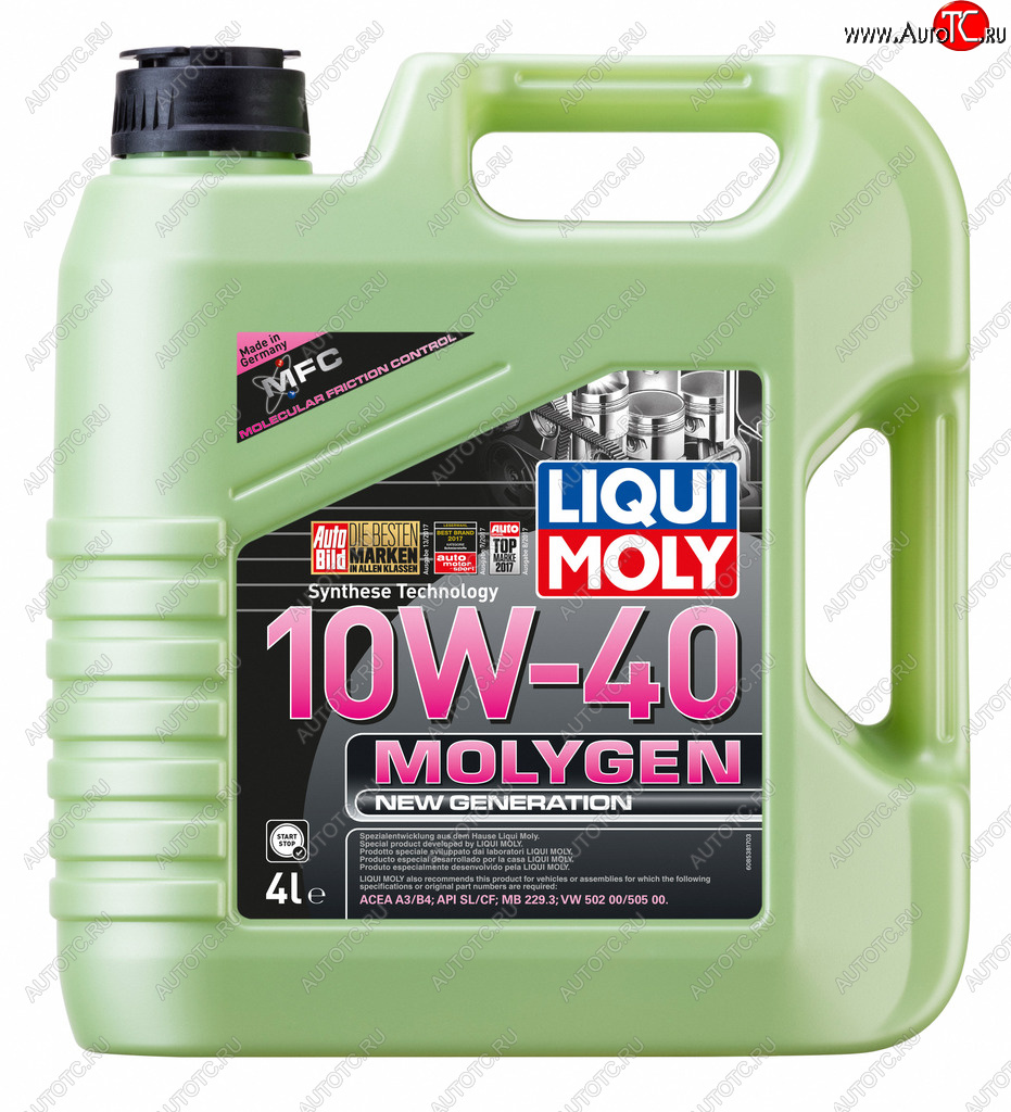 4 949 р. Масло моторное MOLYGEN NEW GENERATION 10W40 синт.4л LIQUI MOLY LIQUI MOLY 8538  с доставкой в г. Кемерово