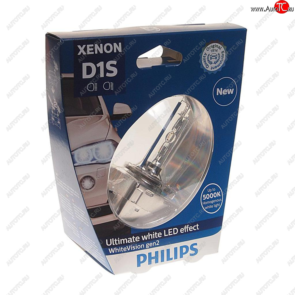 8 349 р. Лампа ксеноновая D1S 35W PK32d-2 5000К блистер (1шт.) Xenon White Vision Gen2 PHILIPS PHILIPS 85415whv2s1 PHILIPS 85415whv2s1  с доставкой в г. Кемерово