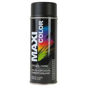449 р. Краска черная матовая аэрозоль 400мл MAXI COLOR MAXI COLOR 9005mmx  с доставкой в г. Кемерово. Увеличить фотографию 1
