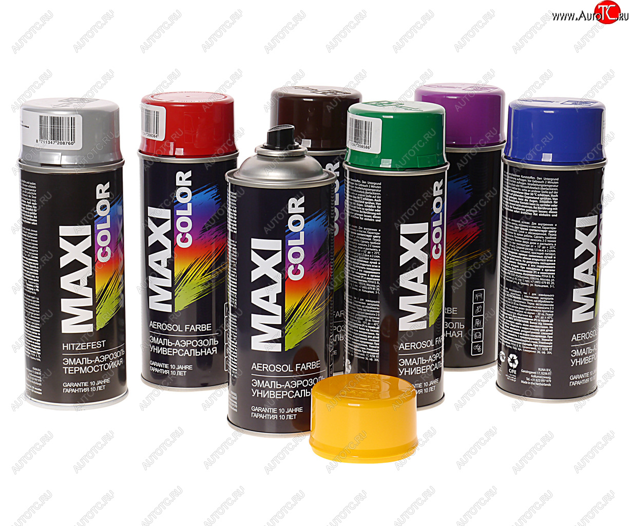 399 р. Краска черная глянцевая аэрозоль 400мл MAXI COLOR MAXI COLOR 9005mx  с доставкой в г. Кемерово