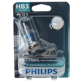 2 099 р. Лампа 12V HB3 60W P20d +150% блистер (1шт.) X-Treme Vision Pro 150 PHILIPS PHILIPS 9005xvproбл  с доставкой в г. Кемерово. Увеличить фотографию 1