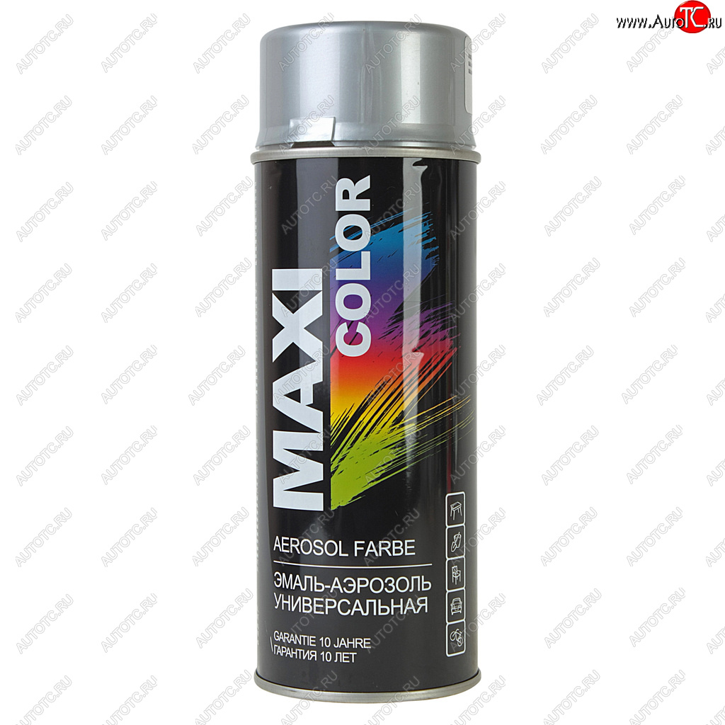 489 р. Краска серебро-эффект аэрозоль 400мл MAXI COLOR MAXI COLOR 9006mx  с доставкой в г. Кемерово