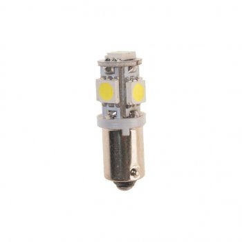 47 р. Лампа светодиодная 12V T4W BA9s 6000K 5 светодиодов MEGAPOWER MEGAPOWER-AUTOMOTIVE 90125w  с доставкой в г. Кемерово. Увеличить фотографию 2