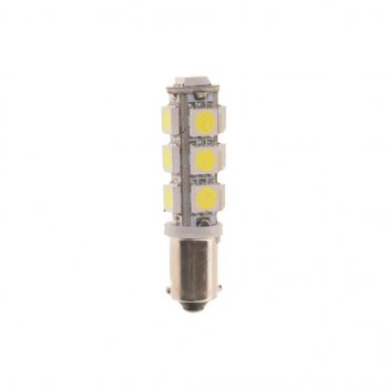 47 р. Лампа светодиодная 12V T4W BA9s 6000K 13 светодиодов MEGAPOWER MEGAPOWER-AUTOMOTIVE 90132w  с доставкой в г. Кемерово. Увеличить фотографию 2