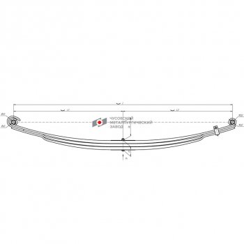 42 999 р. Рессора КАМАЗ-5490 передняя (3 листа) L=1830мм ЧМЗ ЧМЗ 902403kz-2902012-15  с доставкой в г. Кемерово. Увеличить фотографию 1