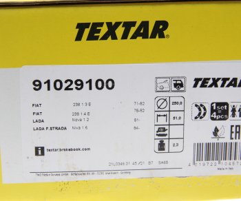 3 599 р. Колодки тормозные передние (4шт.) TEXTAR Лада 2123 (Нива Шевроле) дорестайлинг (2002-2008)  с доставкой в г. Кемерово. Увеличить фотографию 3