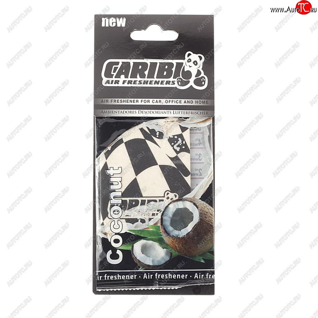 92 р. Ароматизатор подвесной пластина (кокос) Formula-1 CARIBI CARIBI 91527  с доставкой в г. Кемерово