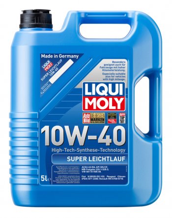 5 299 р. Масло моторное SUPER LEICHTLAUF 10W40 псинт.5л LIQUI MOLY LIQUI MOLY 9505  с доставкой в г. Кемерово. Увеличить фотографию 1