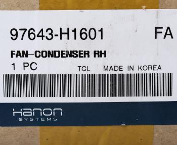 6 599 р. Вентилятор HYUNDAI Terracan (01-) охлаждения радиатора правый HCC (HANON) HCC 97643-h1601  с доставкой в г. Кемерово. Увеличить фотографию 4