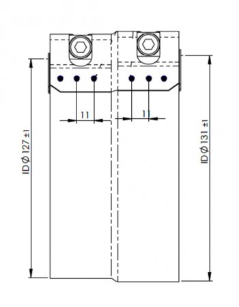 1 599 р. Хомут глушителя VOLVO FH переходной (d1=127 d2=132) (нерж.) DINEX DINEX 99328  с доставкой в г. Кемерово. Увеличить фотографию 2