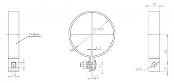 599 р. Хомут глушителя MAN (d=120.5) (цинк) E-line DINEX DINEX 99720  с доставкой в г. Кемерово. Увеличить фотографию 3