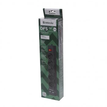 869 р. Фильтр сетевой 3м 10А 2200Вт 5 гнезд + 2 USB с заземлением черный DEFENDER DEFENDER 99753  с доставкой в г. Кемерово. Увеличить фотографию 4