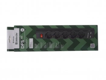 929 р. Фильтр сетевой 5м 10А 2200Вт 5 гнезд + 2 USB с заземлением черный DEFENDER DEFENDER 99755  с доставкой в г. Кемерово. Увеличить фотографию 5