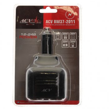 240 р. Разветвитель прикуривателя 2-х гнездовой 2 USB ACV RM37-2011 АвтоВАЗ ACV 99999037201116  с доставкой в г. Кемерово. Увеличить фотографию 3