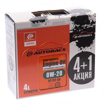 4 599 р. Масло моторное ENGINE OIL 0W20 синт.4л+1л Япония AUTOBACS AUTOBACS a00032230-401 AUTOBACS a00032230-401  с доставкой в г. Кемерово. Увеличить фотографию 3