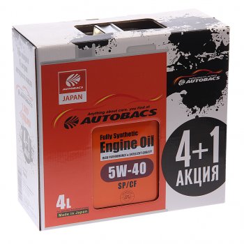 4 389 р. Масло моторное ENGINE OIL 5W40 синт.4л+1л Япония AUTOBACS AUTOBACS a00032242-401 AUTOBACS a00032242-401  с доставкой в г. Кемерово. Увеличить фотографию 3