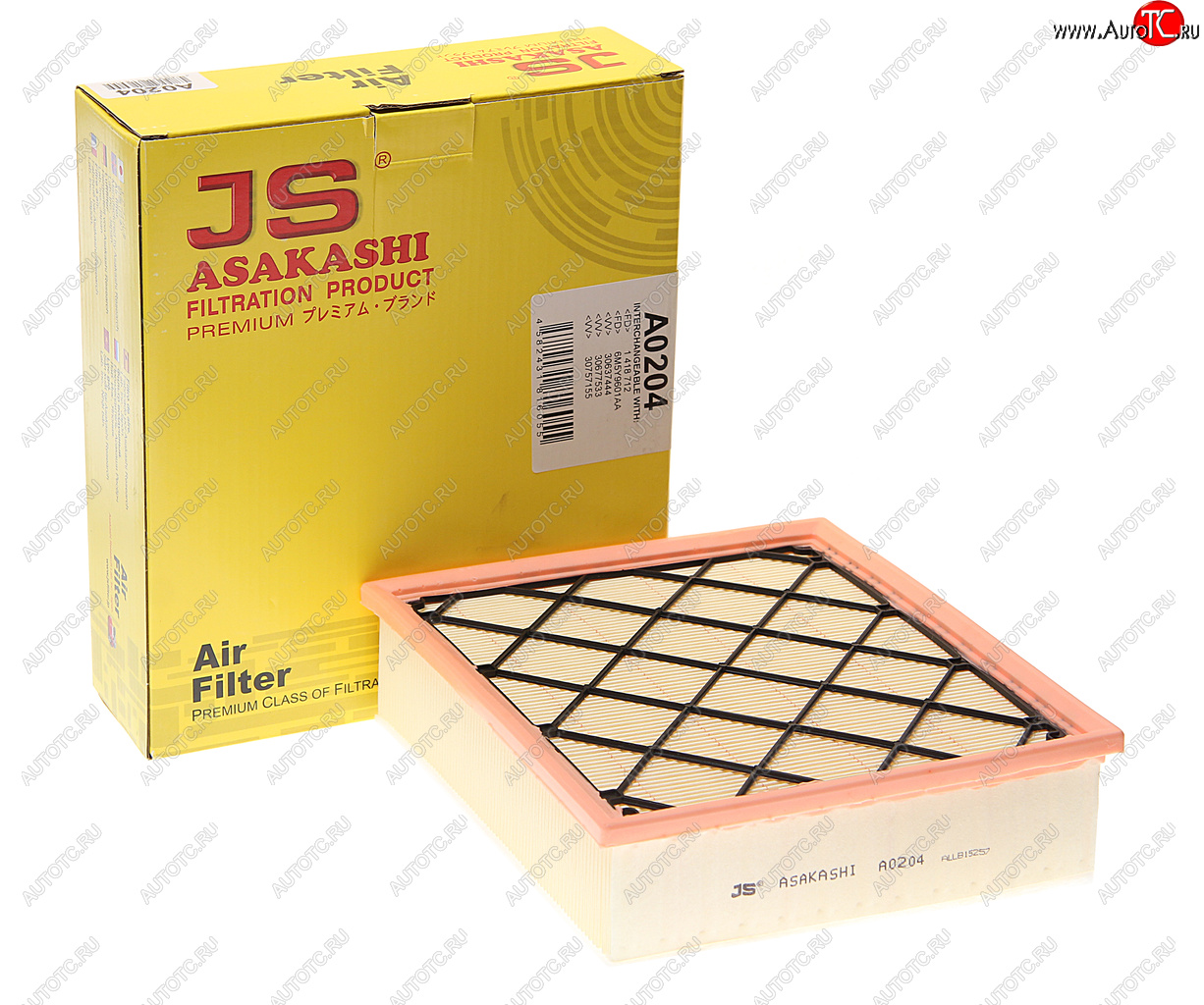 1 499 р. Фильтр воздушный FORD Focus (05-08),Mondeo (07-) VOLVO S40,S80,V50,V70 (07-) JS ASAKASHI JS ASAKASHI a0204  с доставкой в г. Кемерово