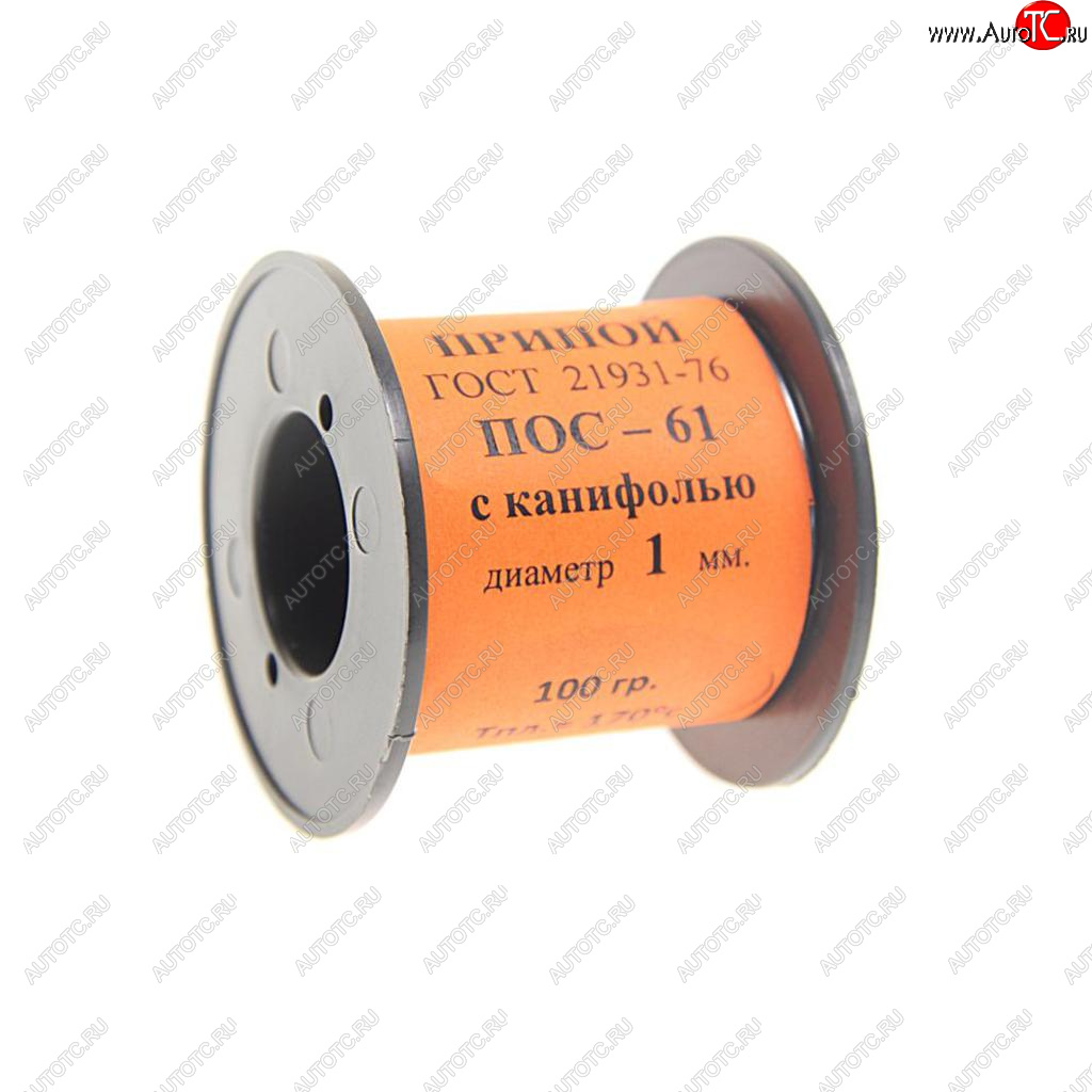 529 р. Припой ПОС-61 d=1.0мм 100г катушка с канифолью ВТО ВТО а060053  с доставкой в г. Кемерово