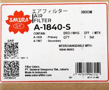6 999 р. Фильтр воздушный HYUNDAI HL760-7 комплект (внешний A1828 + внутренний A7967) SAKURA SAKURA a1840s  с доставкой в г. Кемерово. Увеличить фотографию 8