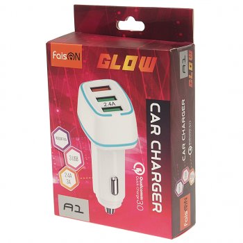 429 р. Устройство зарядное в прикуриватель 3USB 12V FAISON FAISON a1 white  с доставкой в г. Кемерово. Увеличить фотографию 4