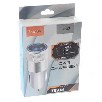 579 р. Устройство зарядное в прикуриватель 1USB + 1 Type C 12V FAISON FAISON a-23 white FAISON a-23 white  с доставкой в г. Кемерово. Увеличить фотографию 2