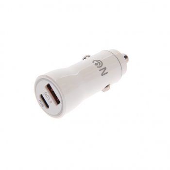 489 р. Устройство зарядное в прикуриватель 1USB + 1 Type C 12V FAISON FAISON a-24 white  с доставкой в г. Кемерово. Увеличить фотографию 1