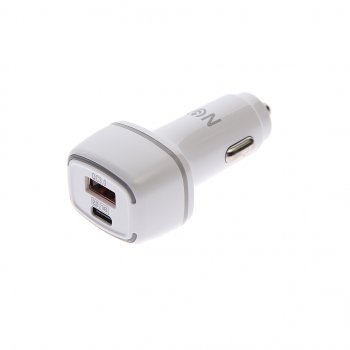 399 р. Устройство зарядное в прикуриватель 1USB + 1 Type C 12V FAISON FAISON a-25 white  с доставкой в г. Кемерово. Увеличить фотографию 1