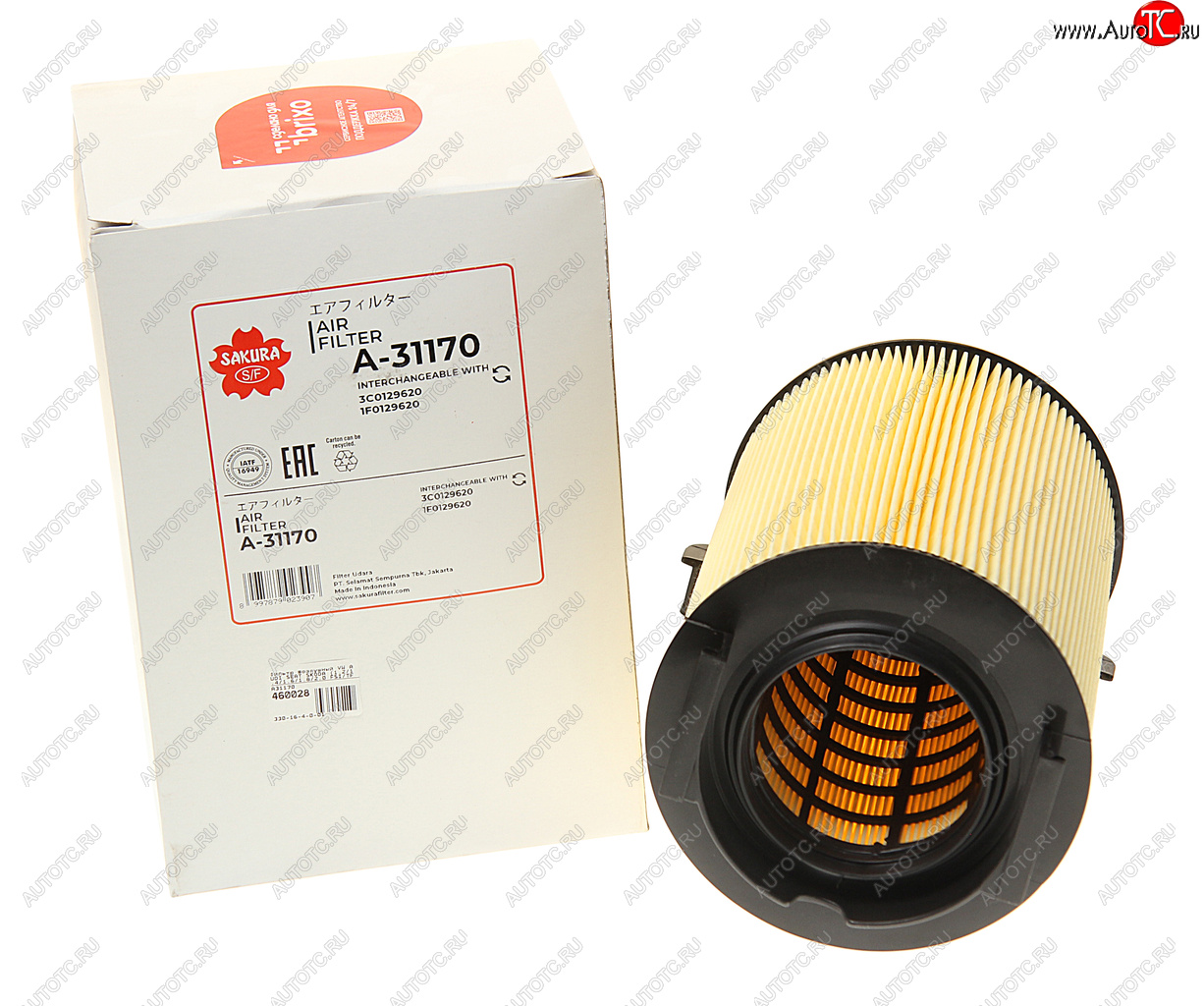 1 229 р. Фильтр воздушный VW AUDI SEAT SKODA (1.21.41.61.82.0 FSITFSI) SAKURA SAKURA a31170  с доставкой в г. Кемерово