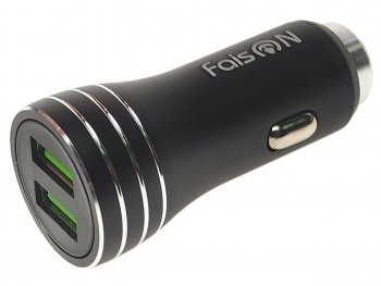 449 р. Устройство зарядное в прикуриватель 2USB 12V FAISON FAISON a-33 black FAISON a-33 black  с доставкой в г. Кемерово. Увеличить фотографию 1