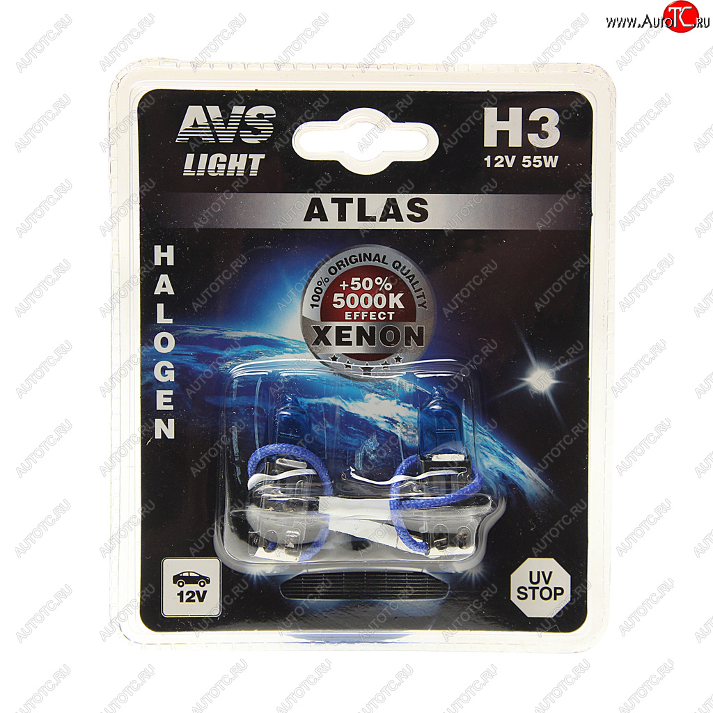 299 р. Лампа 12V H3 55W PK22s блистер (2шт.) AVS AVS a78568s  с доставкой в г. Кемерово