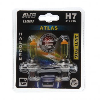 599 р. Лампа 24V H7 70W PX26d блистер (2шт.) Anti-fog AVS AVS a78630s AVS a78630s  с доставкой в г. Кемерово. Увеличить фотографию 1