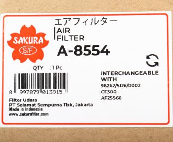 1 239 р. Фильтр воздушный JCB 3CX,4CX внутренний (дв.PERKINS) SAKURA SAKURA a8554  с доставкой в г. Кемерово. Увеличить фотографию 4