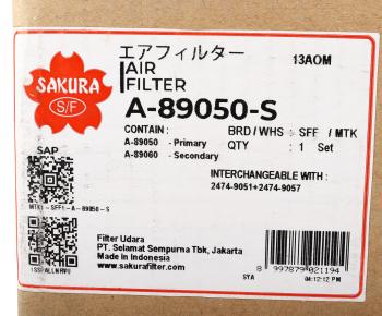 9 449 р. Фильтр воздушный DAEWOO Novus внешний,внутренний SAKURA SAKURA a89050s  с доставкой в г. Кемерово. Увеличить фотографию 7