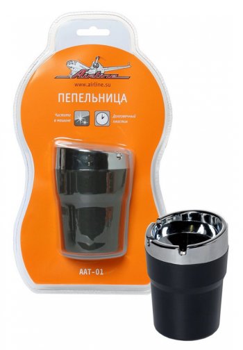 349 р. Пепельница автомобильная в штатное место чернаясеребро AIRLINE AIRLINE aat-01  с доставкой в г. Кемерово. Увеличить фотографию 2