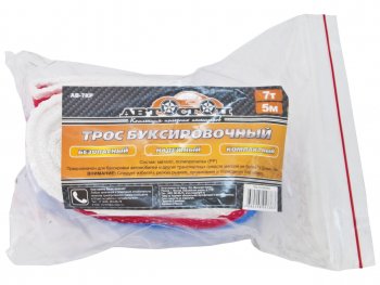 209 р. Трос буксировочный 7т 5м ленточный (крюк-крюк) в пакете АВТОСТОП АВТОСТОП ab-7kр  с доставкой в г. Кемерово. Увеличить фотографию 2