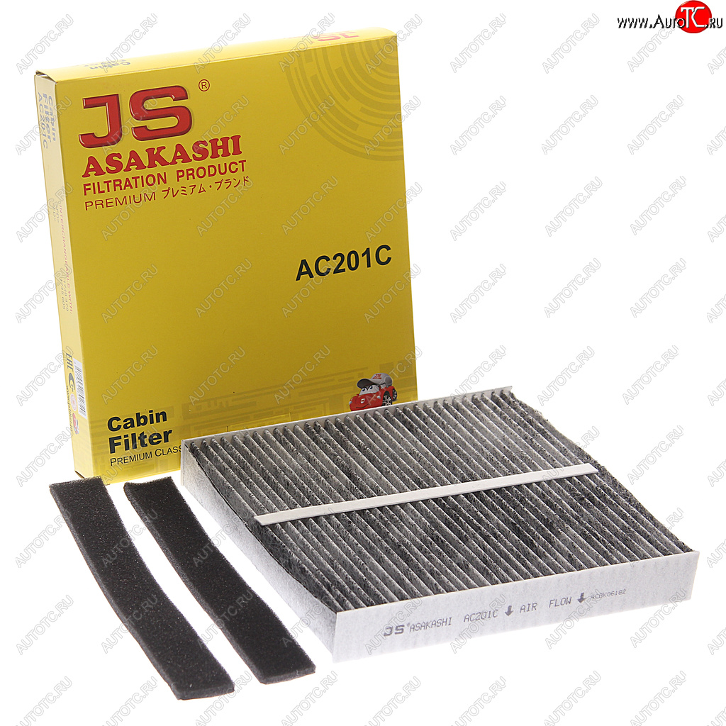 1 199 р. Фильтр воздушный салона NISSAN Almera (00-06),Primera (01-07),Murano (10-) угольный JS ASAKASHI JS ASAKASHI ac201c  с доставкой в г. Кемерово