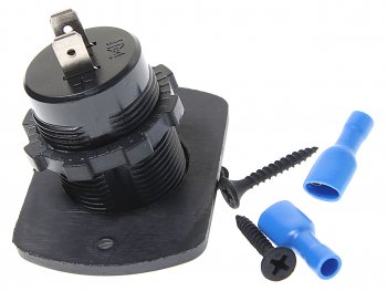 739 р. Розетка автомобильная встраиваемая влагозащищенная 12-24V 2 USB (5V 2.1А+1А) AIRLINE AIRLINE acs-2u-02  с доставкой в г. Кемерово. Увеличить фотографию 3
