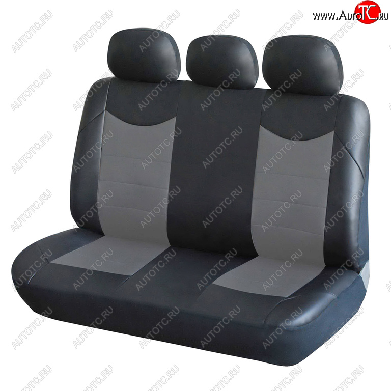 3 399 р. Универсальные чехлы сидений (майка, 11 предм., экокожа) Consul AIRLINE   (черно-серые)  с доставкой в г. Кемерово