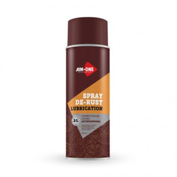 369 р. Смазка универсальная антиржавчина 450мл аэрозоль Spray De Rust Lubrication AIM-ONE AIM-ONE ad-350  с доставкой в г. Кемерово. Увеличить фотографию 1