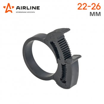 23 р. Хомут 22-267 мм, силовой зубчатый замок, пластик (ПА66) черный AIRLINE AIRLINE adhc002  с доставкой в г. Кемерово. Увеличить фотографию 2