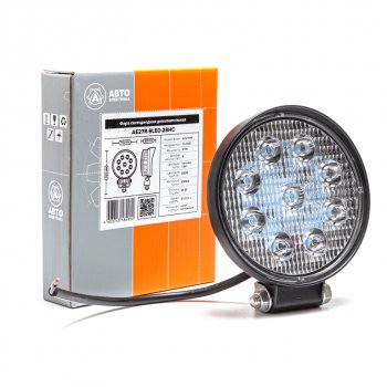 479 р. Фара рабочего света круглая 115х142x28мм 27W 9LED (направленный свет) AVTOELECTRICA AVTOELECTRICA ae27r-9led-28hc ае  с доставкой в г. Кемерово. Увеличить фотографию 5