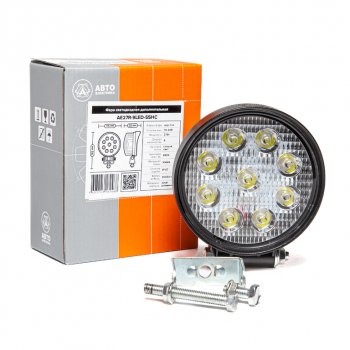 879 р. Фара рабочего света круглая 115х142x55мм 27W 9LED (направленный свет) AVTOELECTRICA AVTOELECTRICA ae27r-9led-55hc ае  с доставкой в г. Кемерово. Увеличить фотографию 5