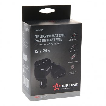 1 199 р. Разветвитель прикуривателя 1-но гнездовой 12V 2USB AIRLINE AIRLINE aebd033  с доставкой в г. Кемерово. Увеличить фотографию 3