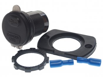 1 389 р. Розетка автомобильная встраиваемая влагозащищенная 12-24V 1 USB + 1 Type C (6.5V 3А + 5V 3А) AIRLINE AIRLINE aebj200  с доставкой в г. Кемерово. Увеличить фотографию 2