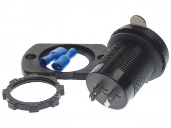 1 389 р. Розетка автомобильная встраиваемая влагозащищенная 12-24V 1 USB + 1 Type C (6.5V 3А + 5V 3А) AIRLINE AIRLINE aebj200  с доставкой в г. Кемерово. Увеличить фотографию 3